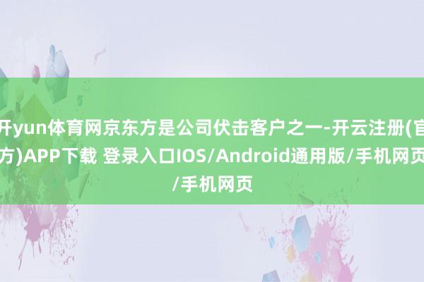 开yun体育网京东方是公司伏击客户之一-开云注册(官方)APP下载 登录入口IOS/Android通用版/手机网页