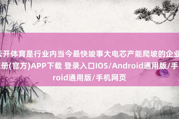 云开体育是行业内当今最快竣事大电芯产能爬坡的企业-开云注册(官方)APP下载 登录入口IOS/Android通用版/手机网页