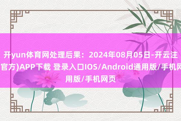 开yun体育网处理后果：2024年08月05日-开云注册(官方)APP下载 登录入口IOS/Android通用版/手机网页