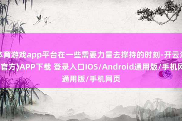 体育游戏app平台在一些需要力量去撑持的时刻-开云注册(官方)APP下载 登录入口IOS/Android通用版/手机网页