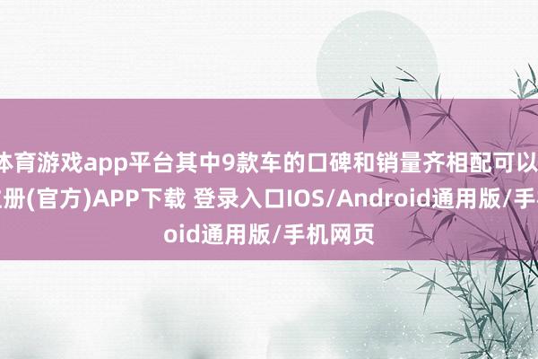 体育游戏app平台其中9款车的口碑和销量齐相配可以-开云注册(官方)APP下载 登录入口IOS/Android通用版/手机网页