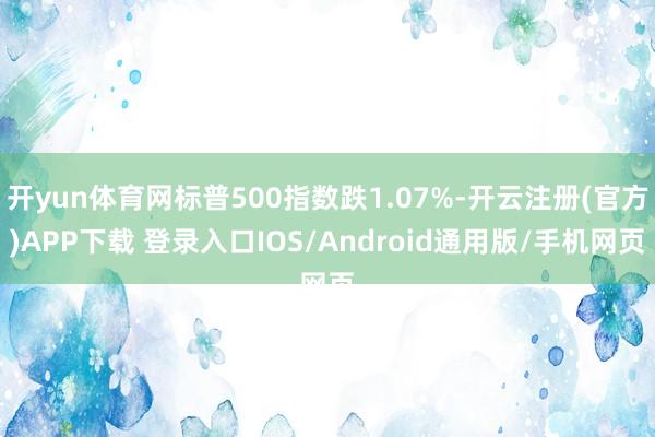 开yun体育网标普500指数跌1.07%-开云注册(官方)APP下载 登录入口IOS/Android通用版/手机网页