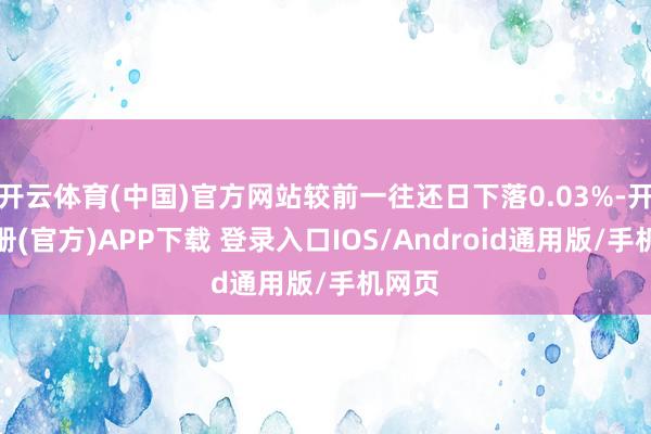 开云体育(中国)官方网站较前一往还日下落0.03%-开云注册(官方)APP下载 登录入口IOS/Android通用版/手机网页