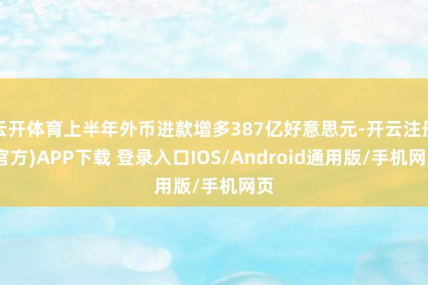 云开体育上半年外币进款增多387亿好意思元-开云注册(官方)APP下载 登录入口IOS/Android通用版/手机网页